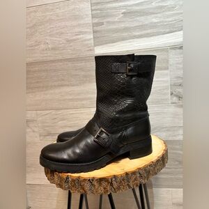 Michael Kors Genuine Black Leather Moto/Biker Boots size 8.5